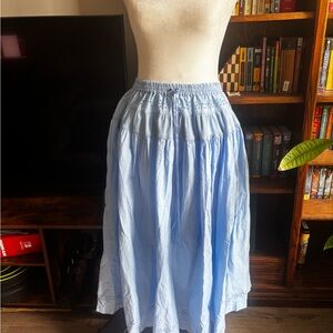 Free People Light Blue Tiered Midi Skirt